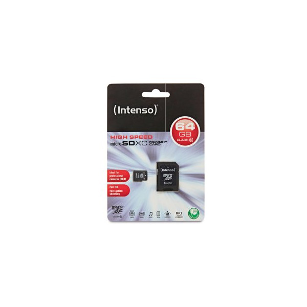 Intenso 3413490 Micro SD classe 10 64GB c / adattare - Immagine 2