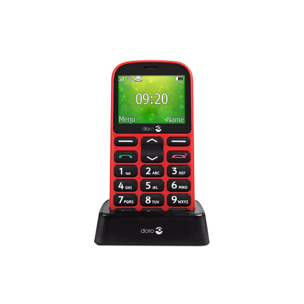 Doro 1361 Red Mobile Senior Dual Sim 2.4 '' Camera 2MP Bluetooth Radio Fm Micro SD Include dock di ricarica - Immagine 1
