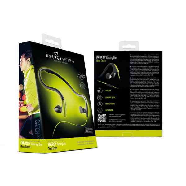 Energy Auriculares+Micro Running One Neon Verde - Imagen 4