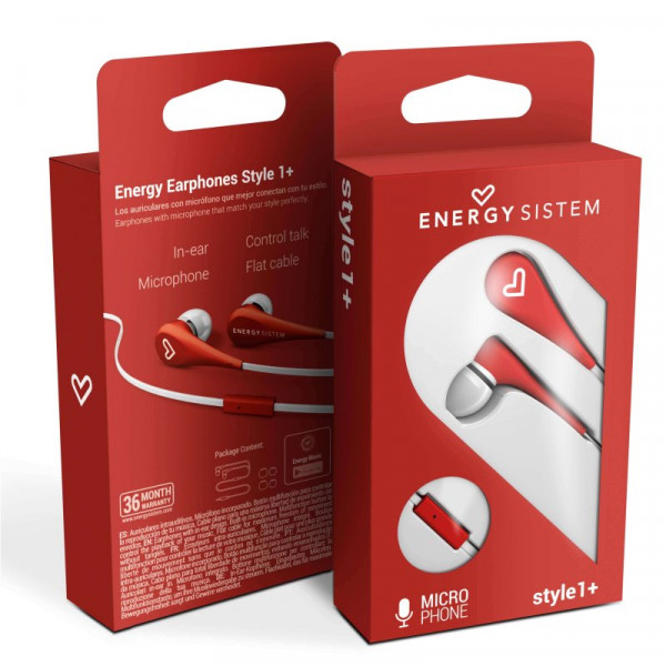 Energy Sistem Auricular Intrauditivo Style 1 Rojo - Imagen 4