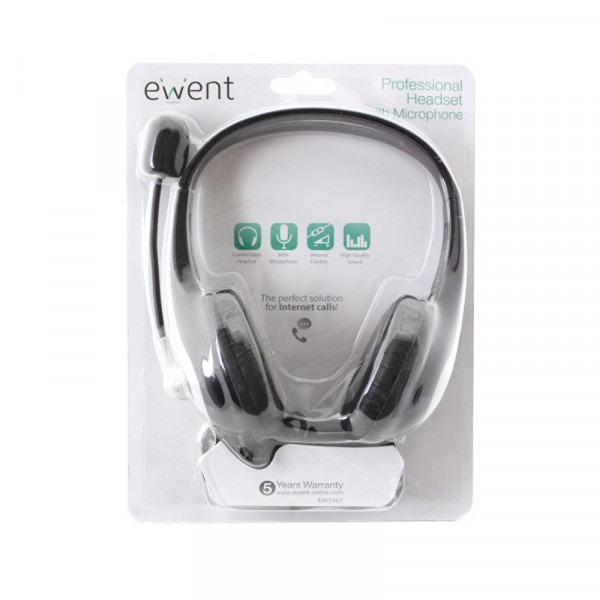 EWENT EW3562 Cuffie + microfono stereo nero - Immagine 3