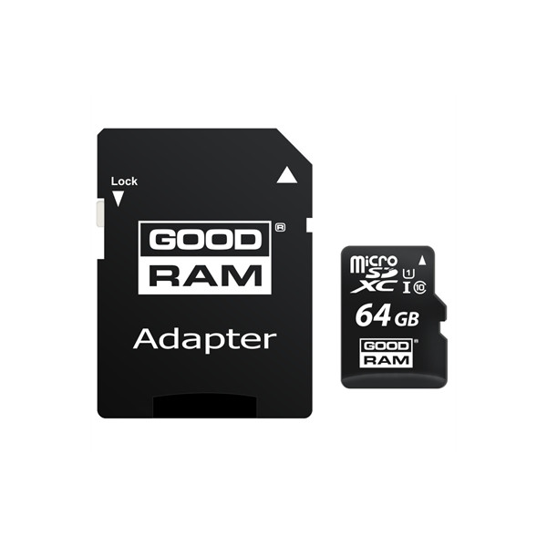 Goodram M1AA Micro SD classe 10 64GB w / adattare - Immagine 1